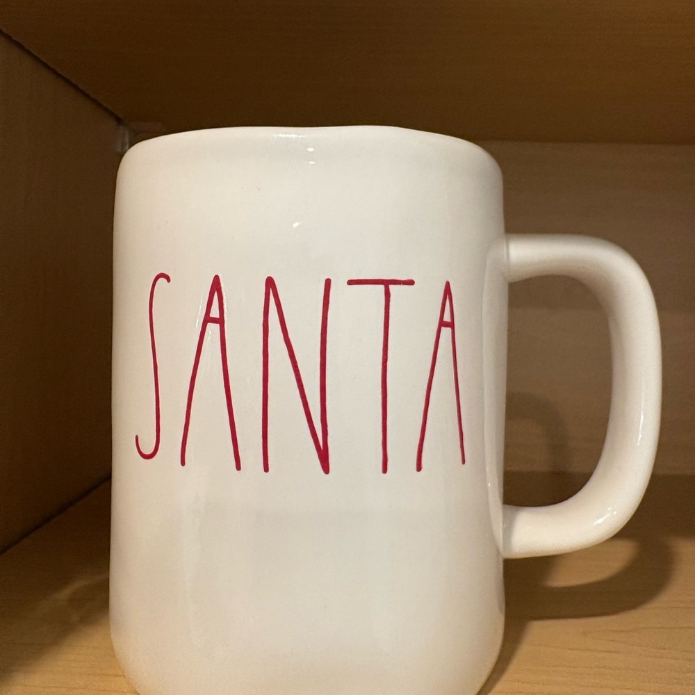 Rae Dunn White and Red Santa Mug